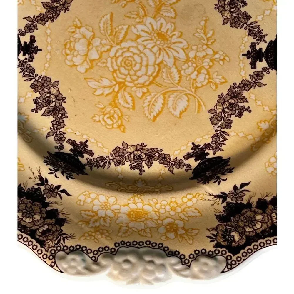 Anthropologie Etruscan Dessert Salad Plate Vintage Shabby Chic NWT NOS